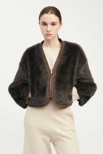 Common Knit Faux Fur Jacket