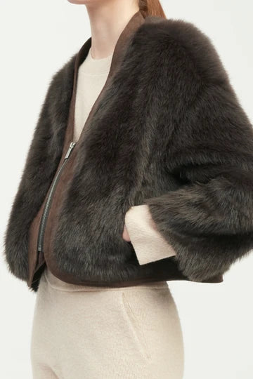 Common Knit Faux Fur Jacket