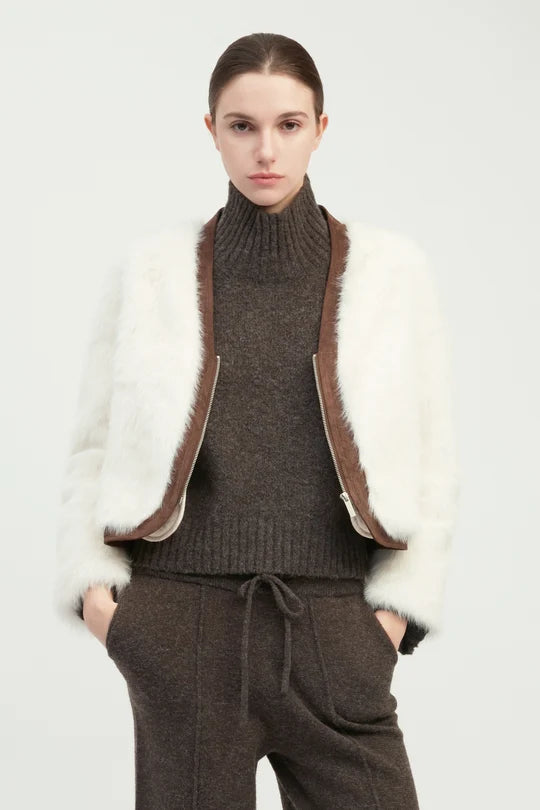 Common Knit Faux Fur Jacket