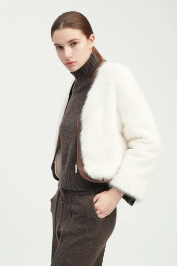Common Knit Faux Fur Jacket