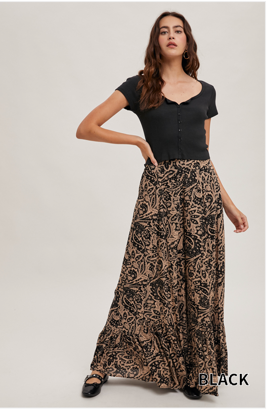 Ruffled Wide Leg Pants