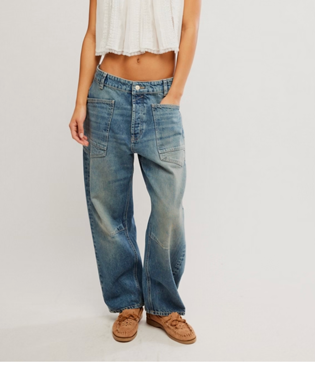 Minimalist Moxie Barrel Boyfriend Denim by FreePeople