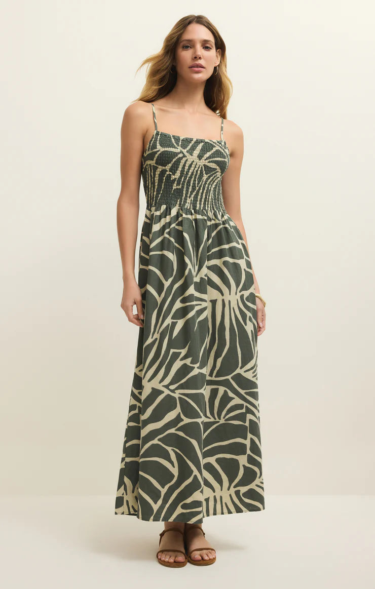 Bayside Tova Palm Linen Maxi Dress by Z Supply