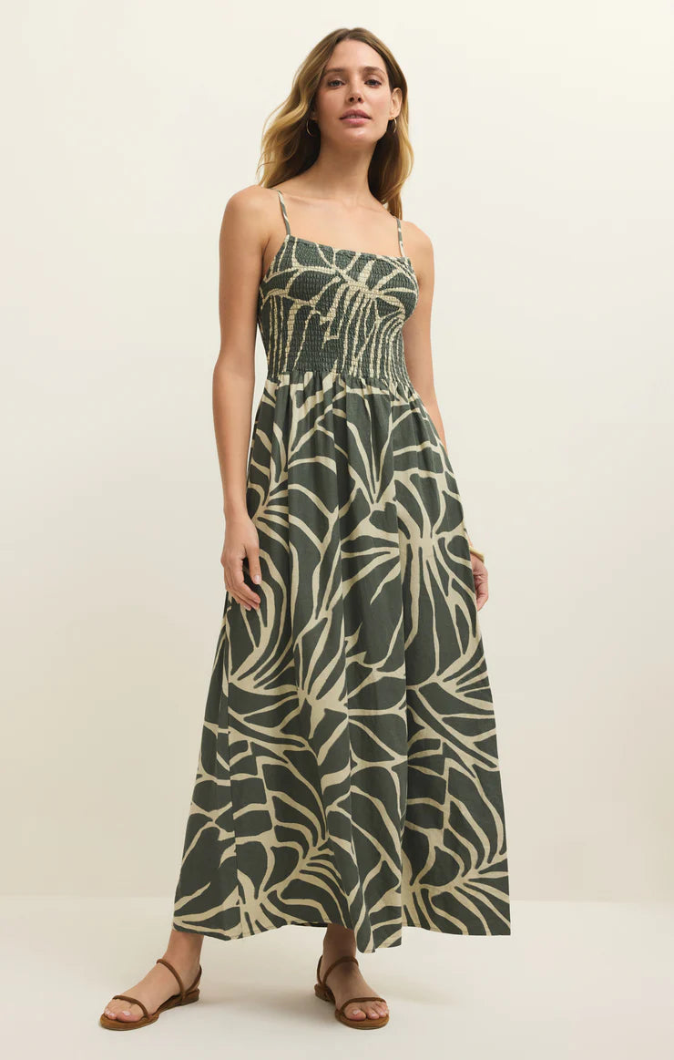 Bayside Tova Palm Linen Maxi Dress by Z Supply