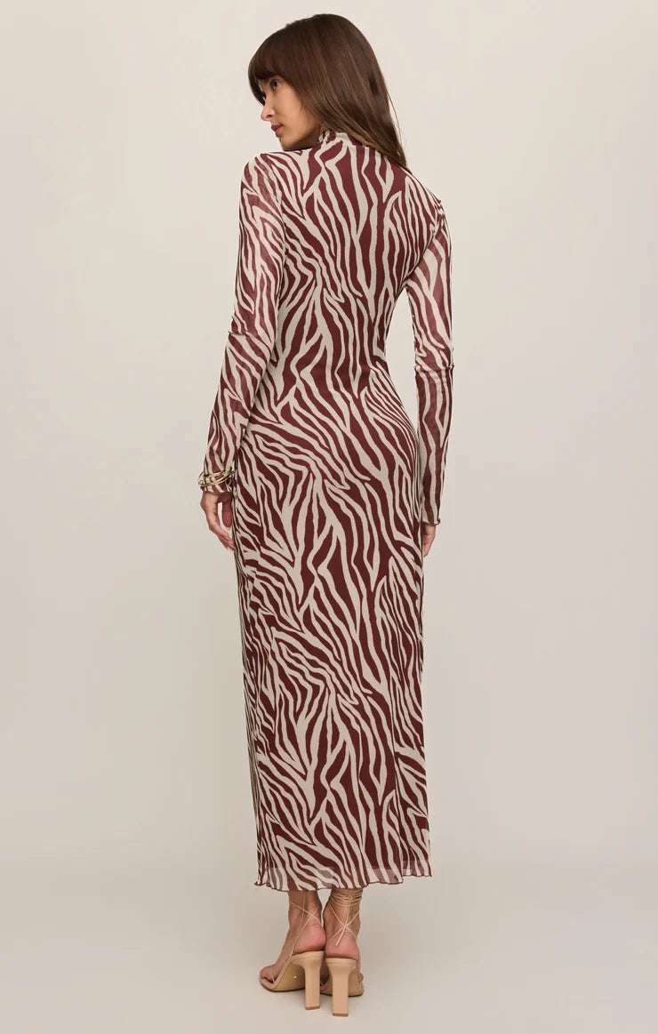 Sevilla Zebra Mesh Midi Dress by Z Supply