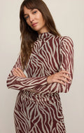 Sevilla Zebra Mesh Midi Dress by Z Supply