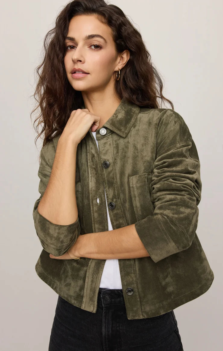 All Day Cropped Suede Jacket by Z Supply