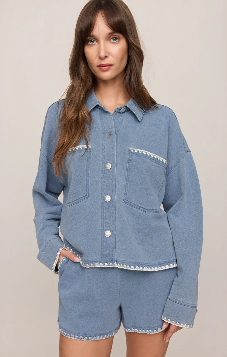 All Day Knit Denim Whipstitch Jacket Z Supply