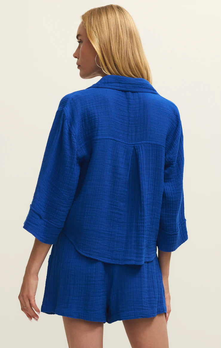 Helena Airy Gauze Button Up by Z Supply