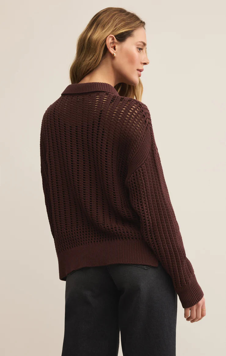 Looking Glass Crochet Polo Sweater by Z Supply