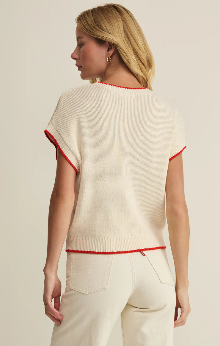 Z Supply Sleeveless Patriot Sweater in the Cloud