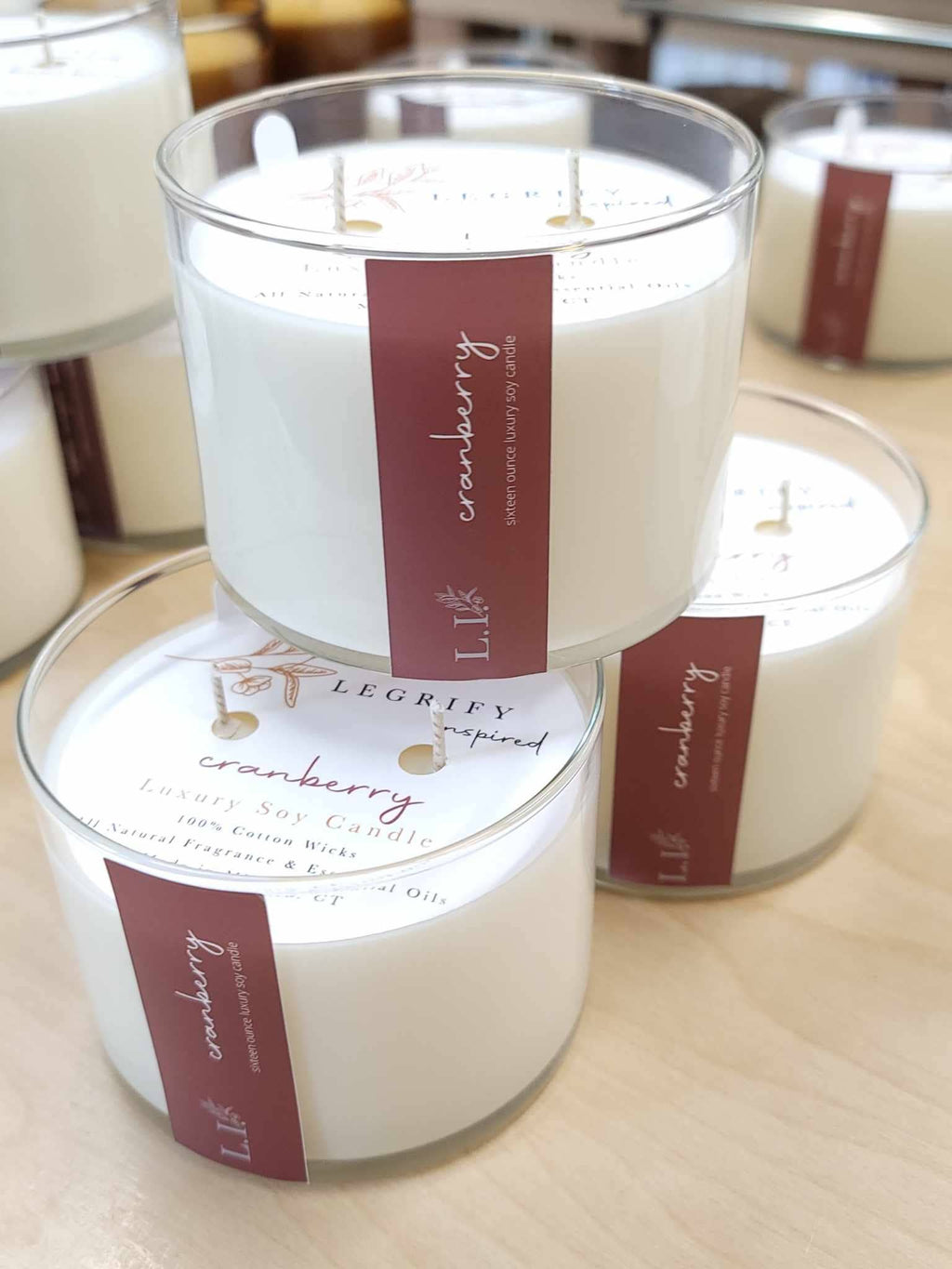 Cranberry Classic Glass 2 Wick Soy Candle