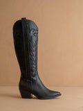 The Samara Black | Embroidered Western Tall Boot
