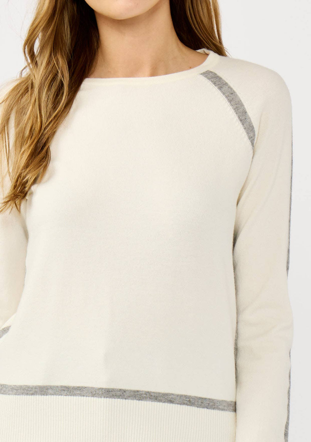 Black Contrast Crewneck Pullover
