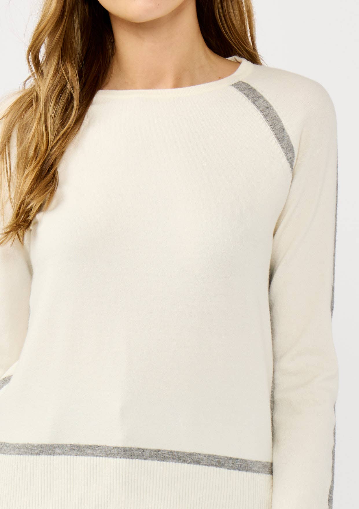 Black Contrast Crewneck Pullover