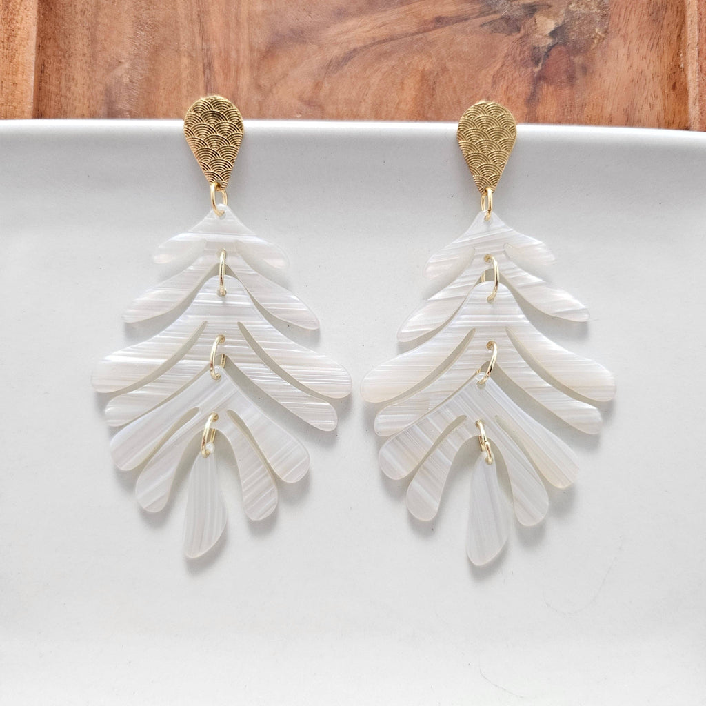 Palm Earrings - Seashell // Jewelry, Resort