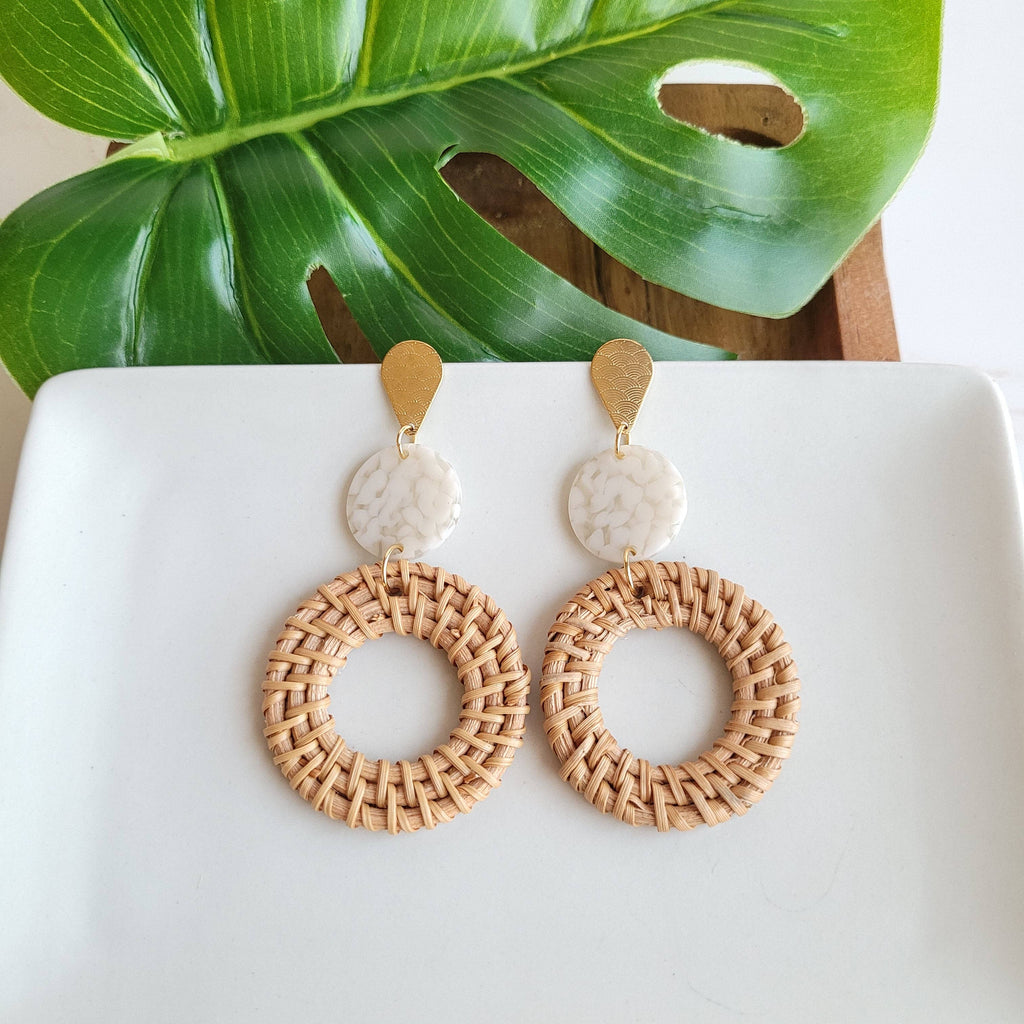 Lana Earrings - Dark Rattan // Resort, Jewelry