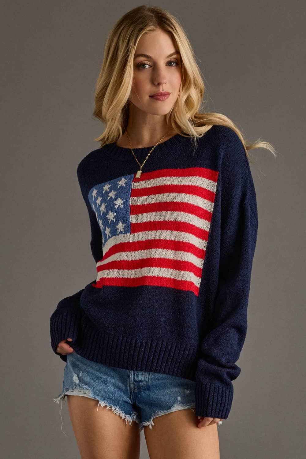 American Flag Lightweight Sweater