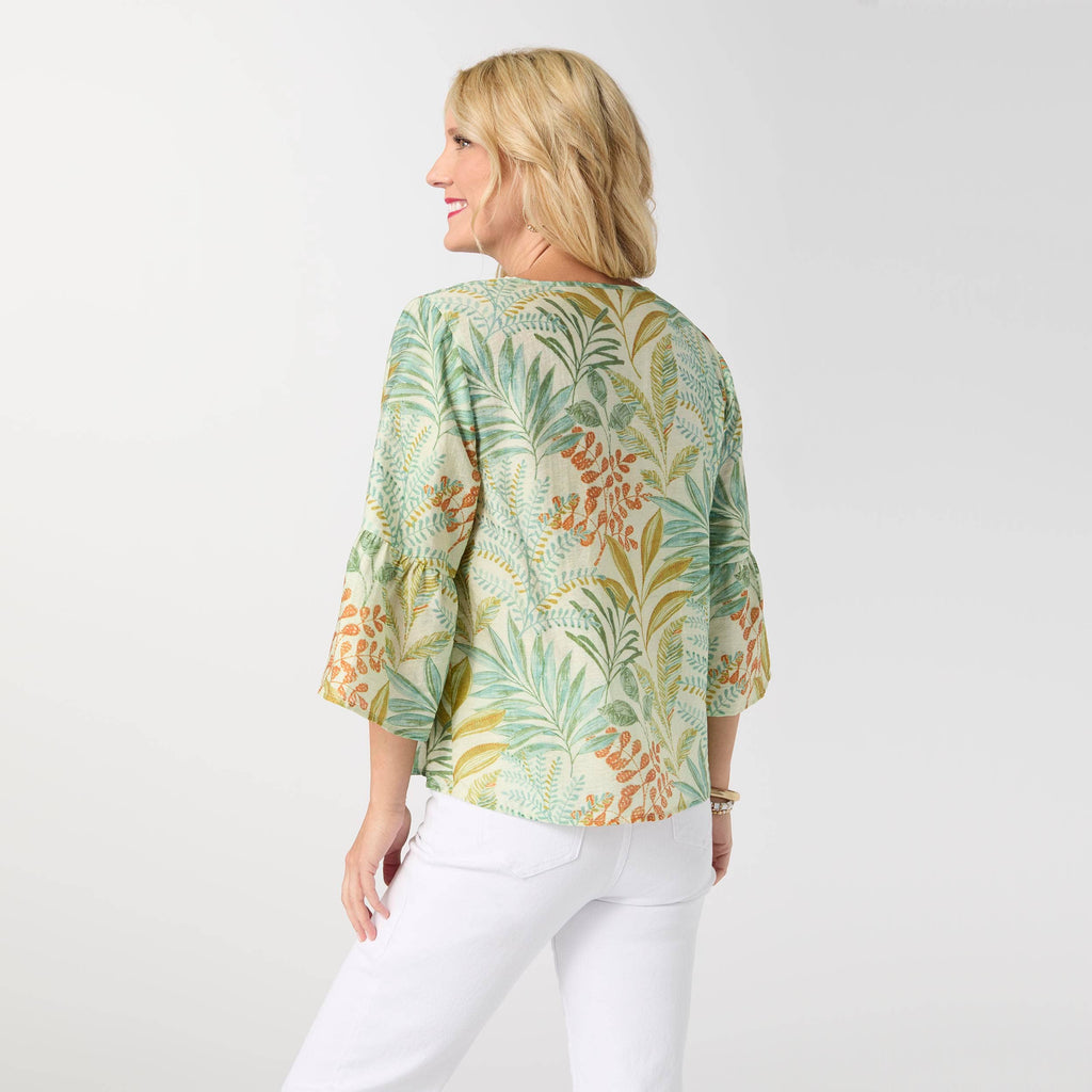 Kamila 3/4 Sleeve Button Front Top