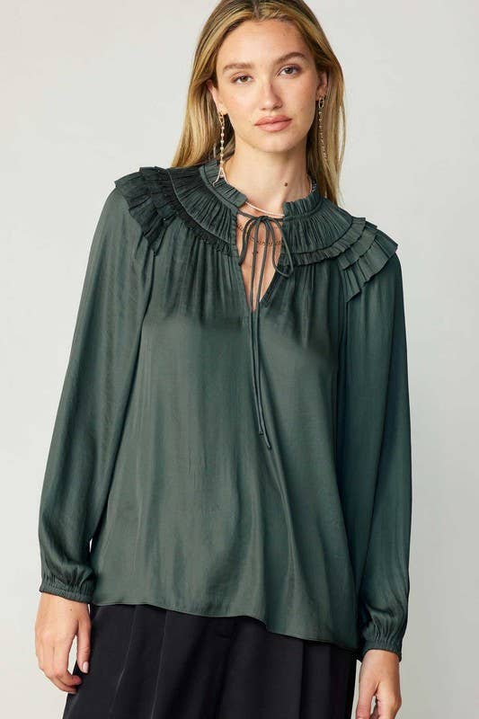 Shoulder Ruffled Detail Blouse