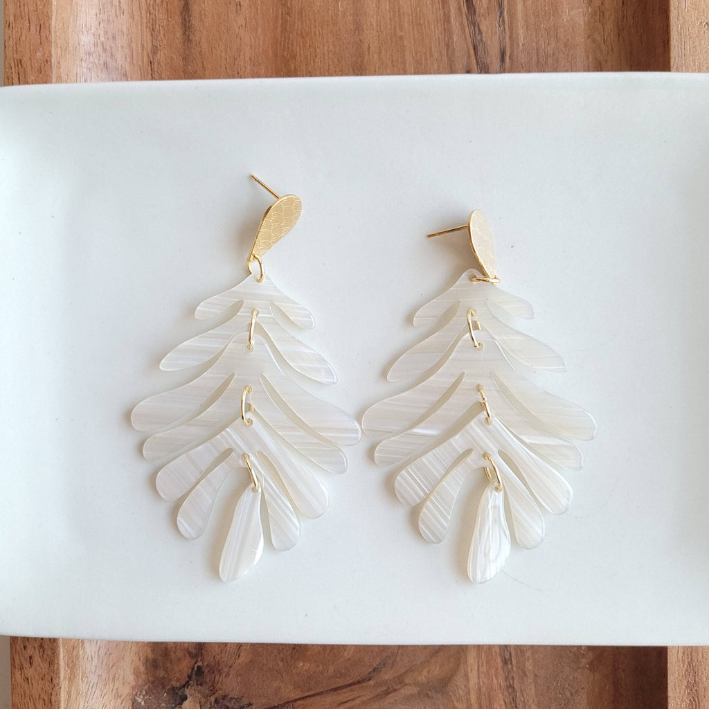 Palm Earrings - Seashell // Jewelry, Resort