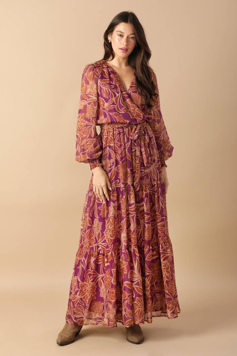 A printed woven maxi dress - ID21781