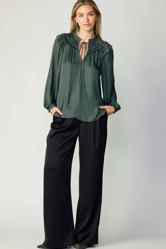 Shoulder Ruffled Detail Blouse