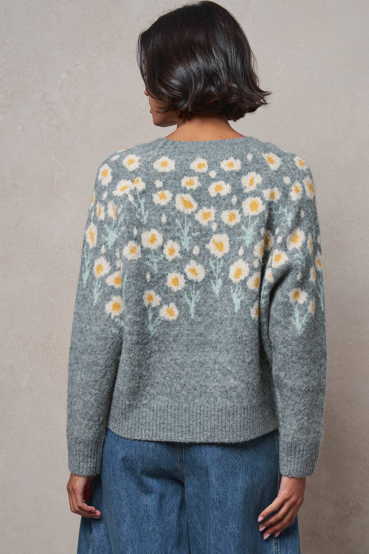 Daisy Embossed 3D Floral Knit Sweater