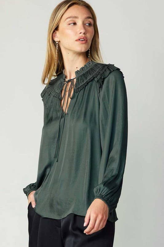 Shoulder Ruffled Detail Blouse