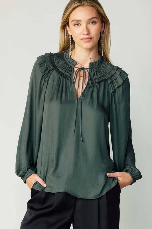 Shoulder Ruffled Detail Blouse