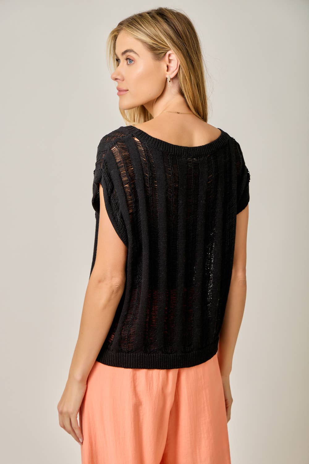 Ladder Knit Boxy Sweater