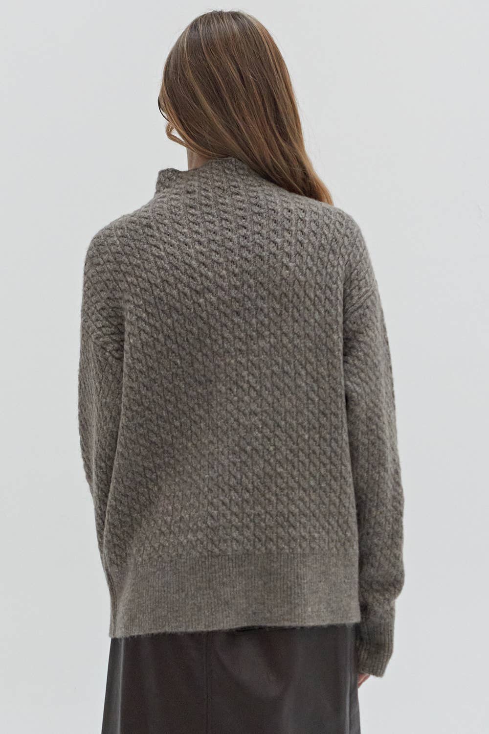 CT9280 - Emmi Cable Knit Mock Neck Sweater