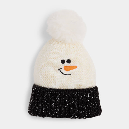 Marled Snowman Knit Hat - Christmas