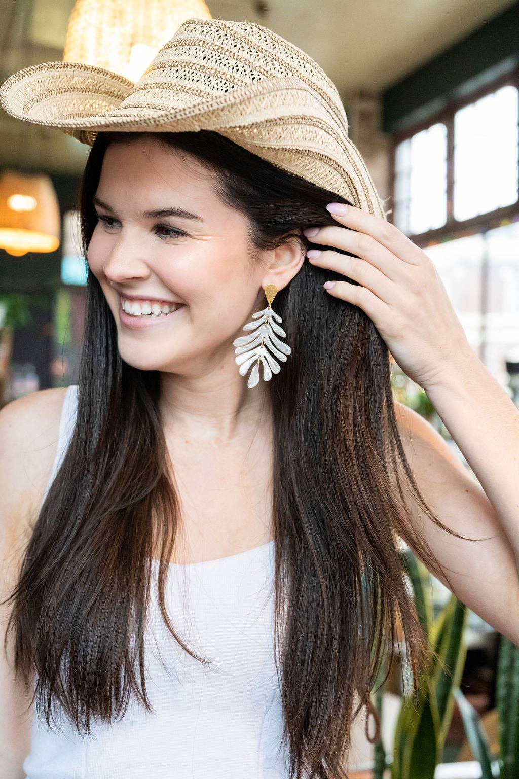 Palm Earrings - Seashell // Jewelry, Resort