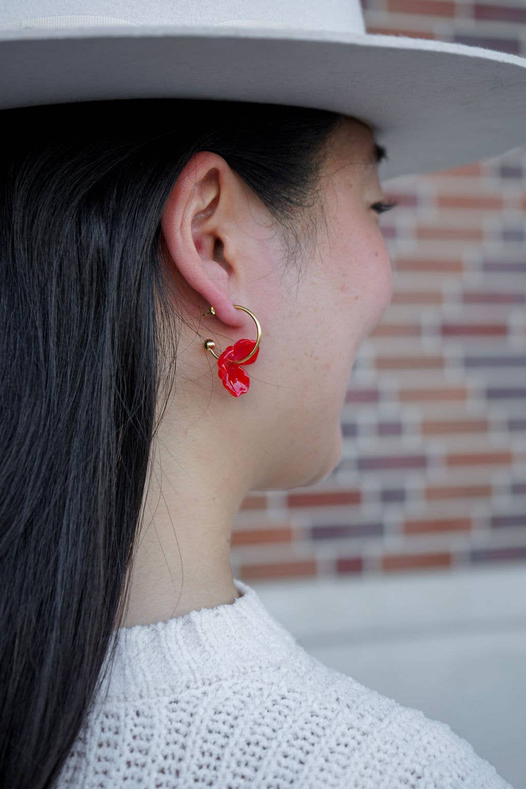 Magnolia Hoops - Poppy Red // Jewelry, Earrings, Fall