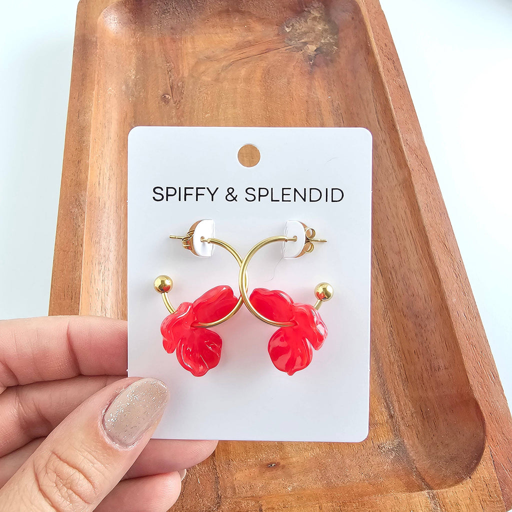 Magnolia Hoops - Poppy Red // Jewelry, Earrings, Fall