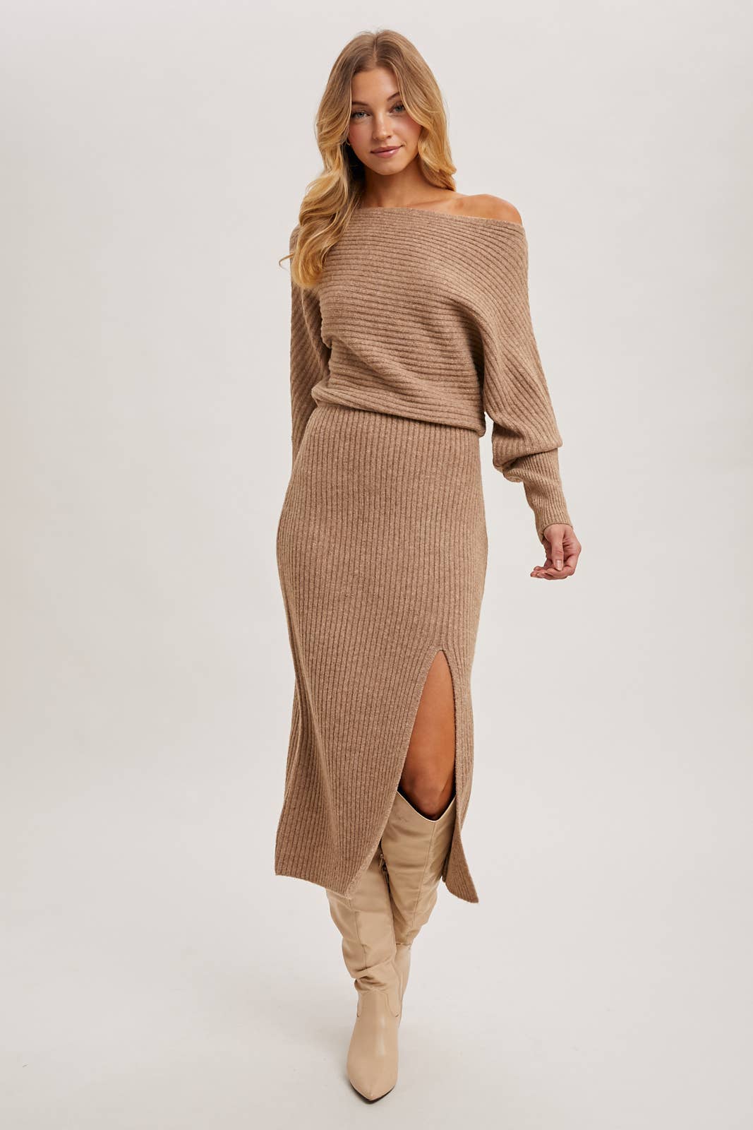 Side Slit Midi Dress