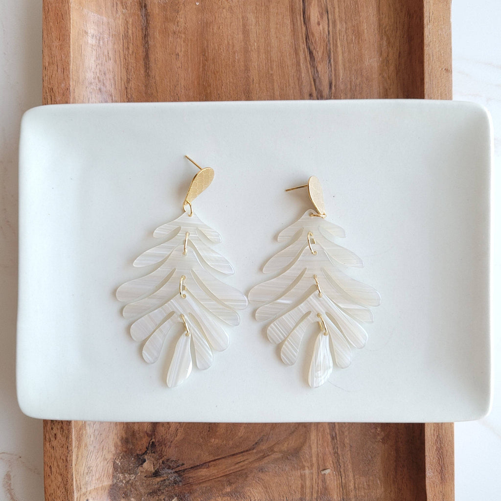 Palm Earrings - Seashell // Jewelry, Resort