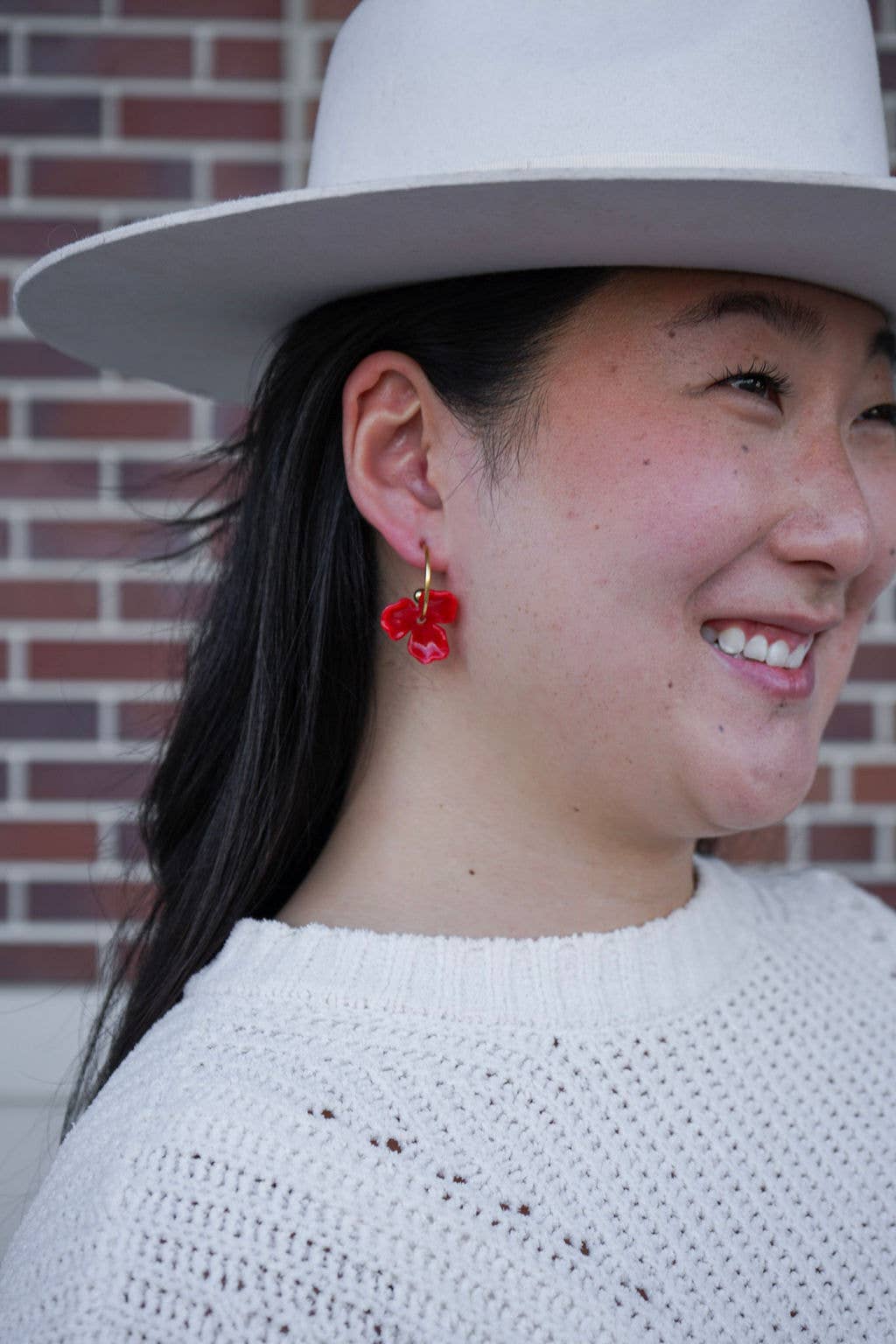 Magnolia Hoops - Poppy Red // Jewelry, Earrings, Fall