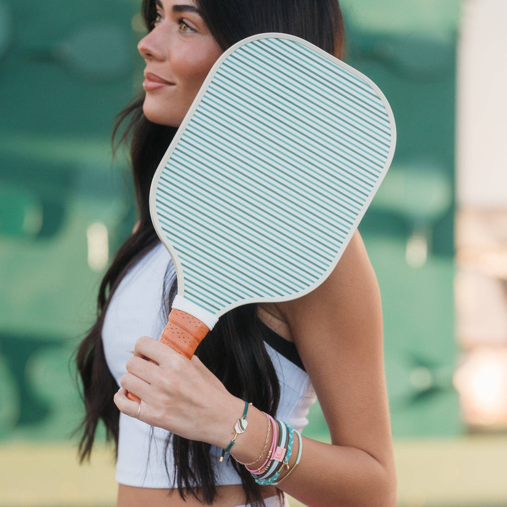 "Rally" Pickleball with Pink & Green Hair Tie Bracelets