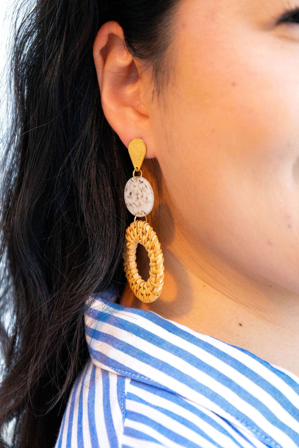 Lana Earrings - Dark Rattan // Resort, Jewelry