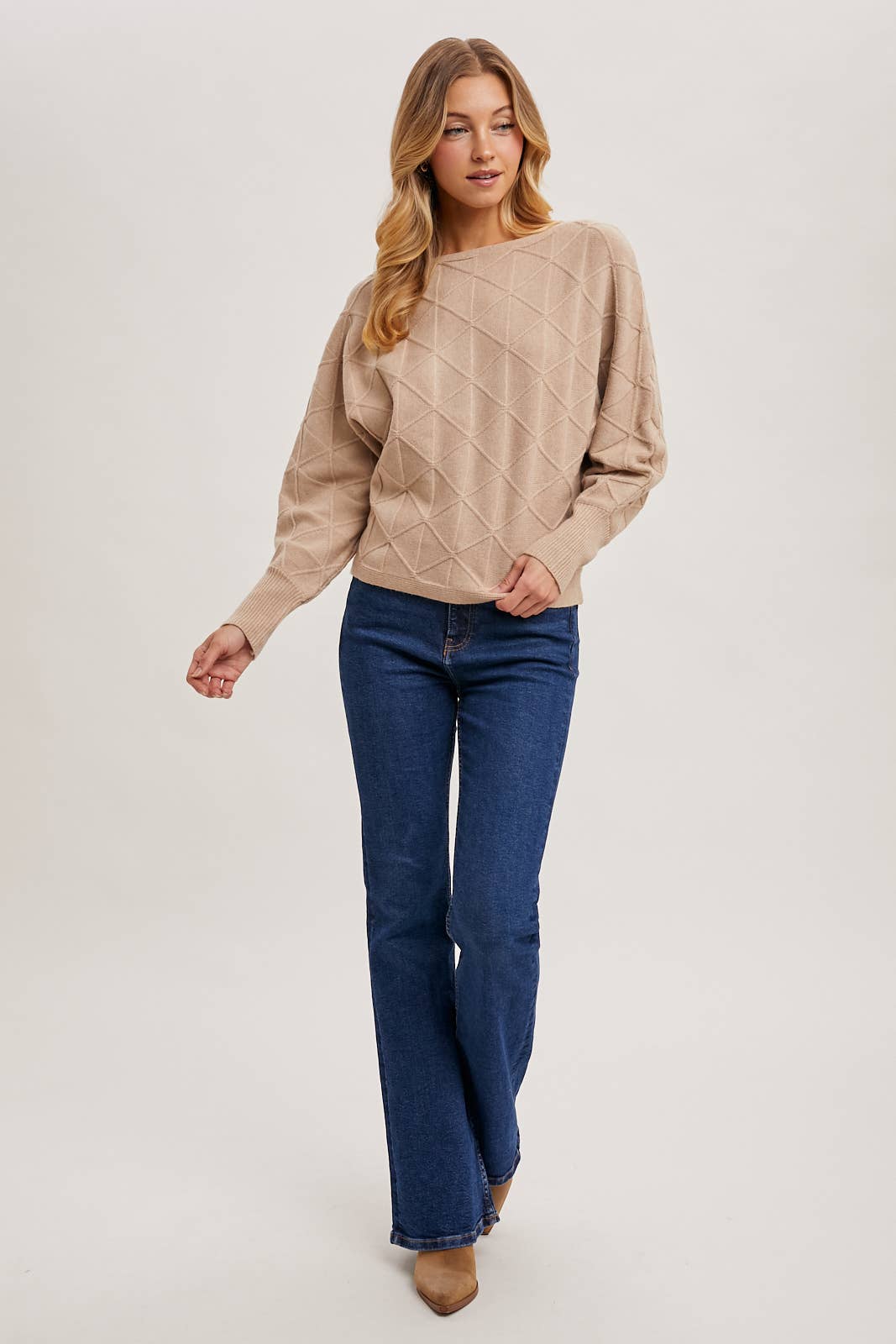 Boat Neck Diamond Sweater