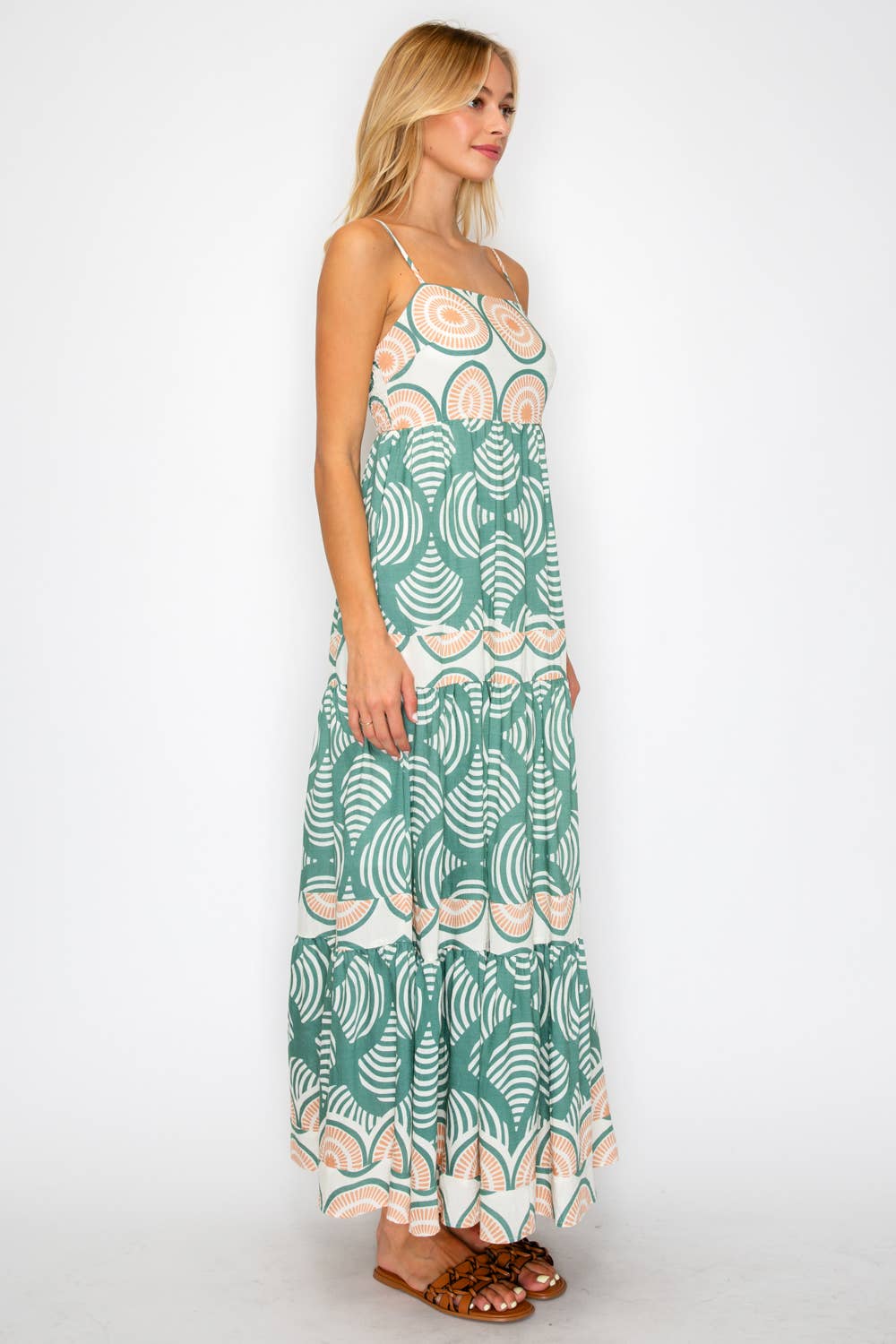 Olive Shell Maxi Dress