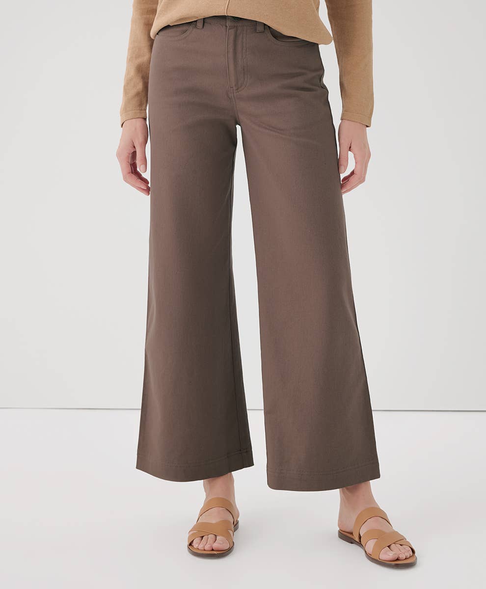 Women's Stretch Twill Denim Wide Leg Pant