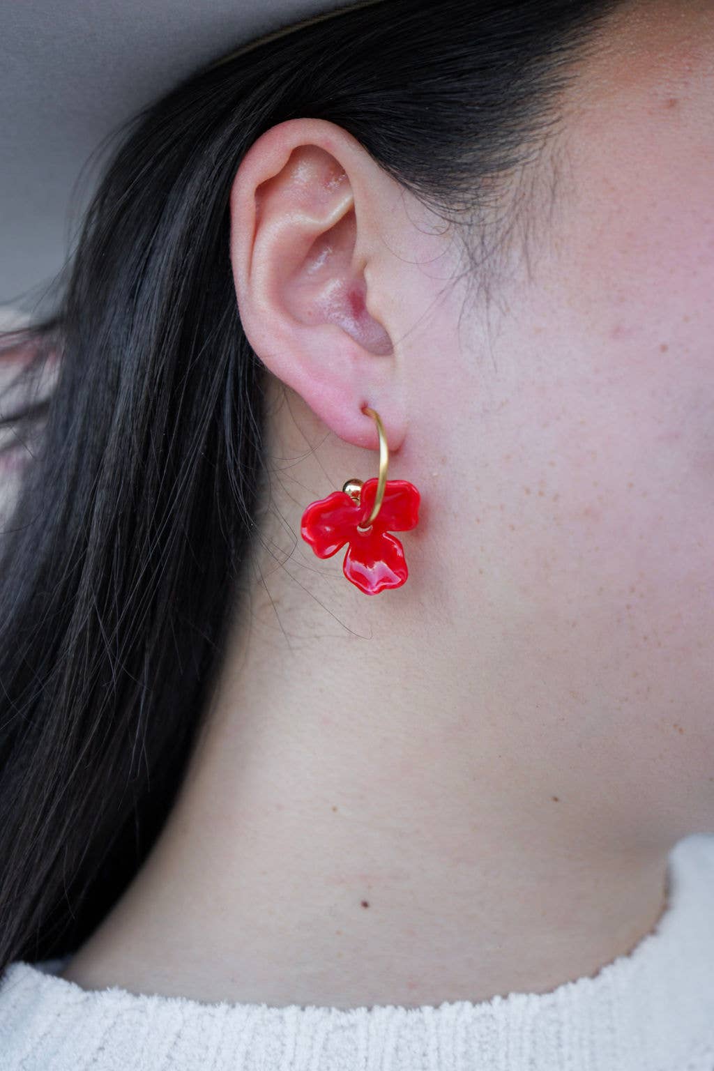 Magnolia Hoops - Poppy Red // Jewelry, Earrings, Fall
