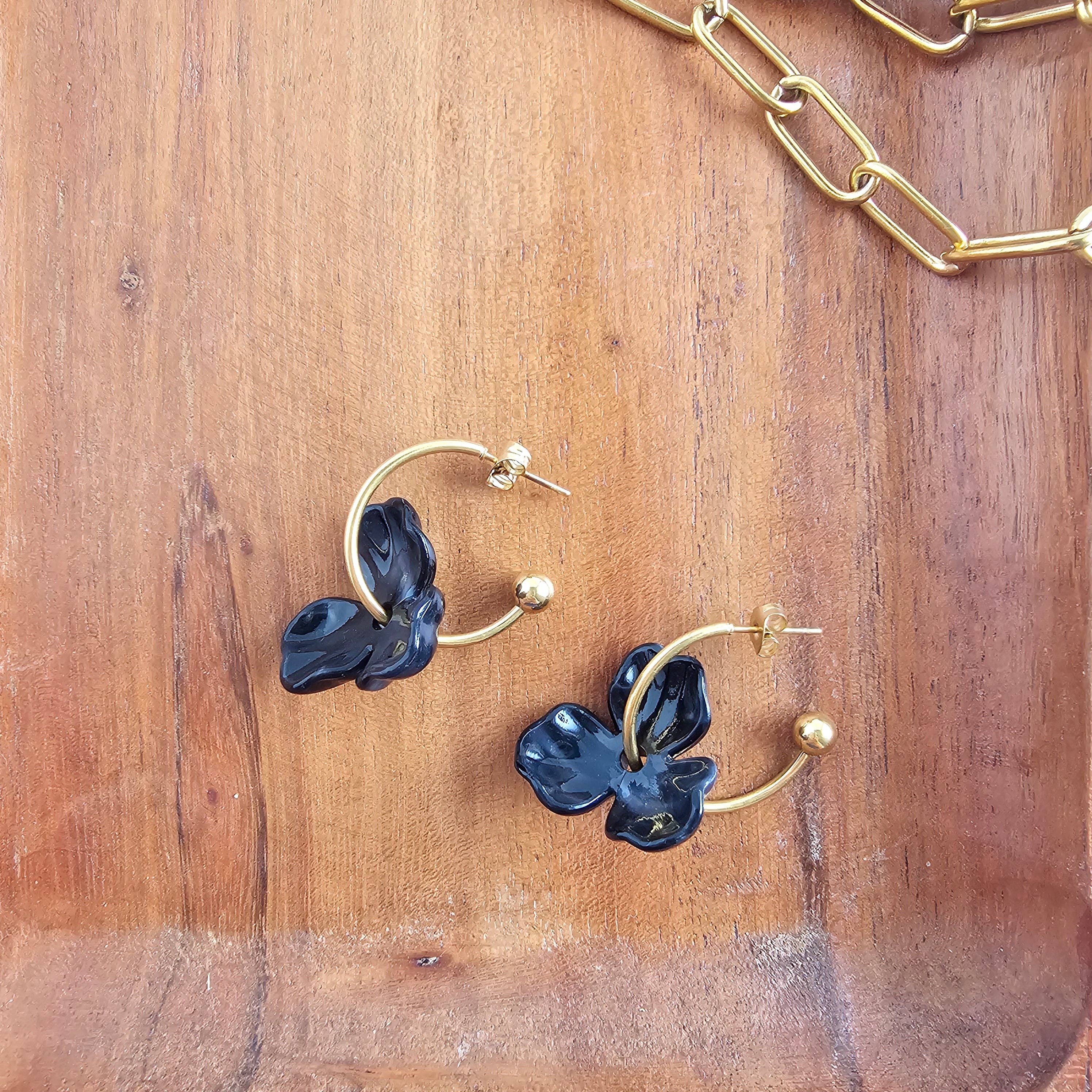 Magnolia Hoops - Black // Jewelry, Earrings, Fall