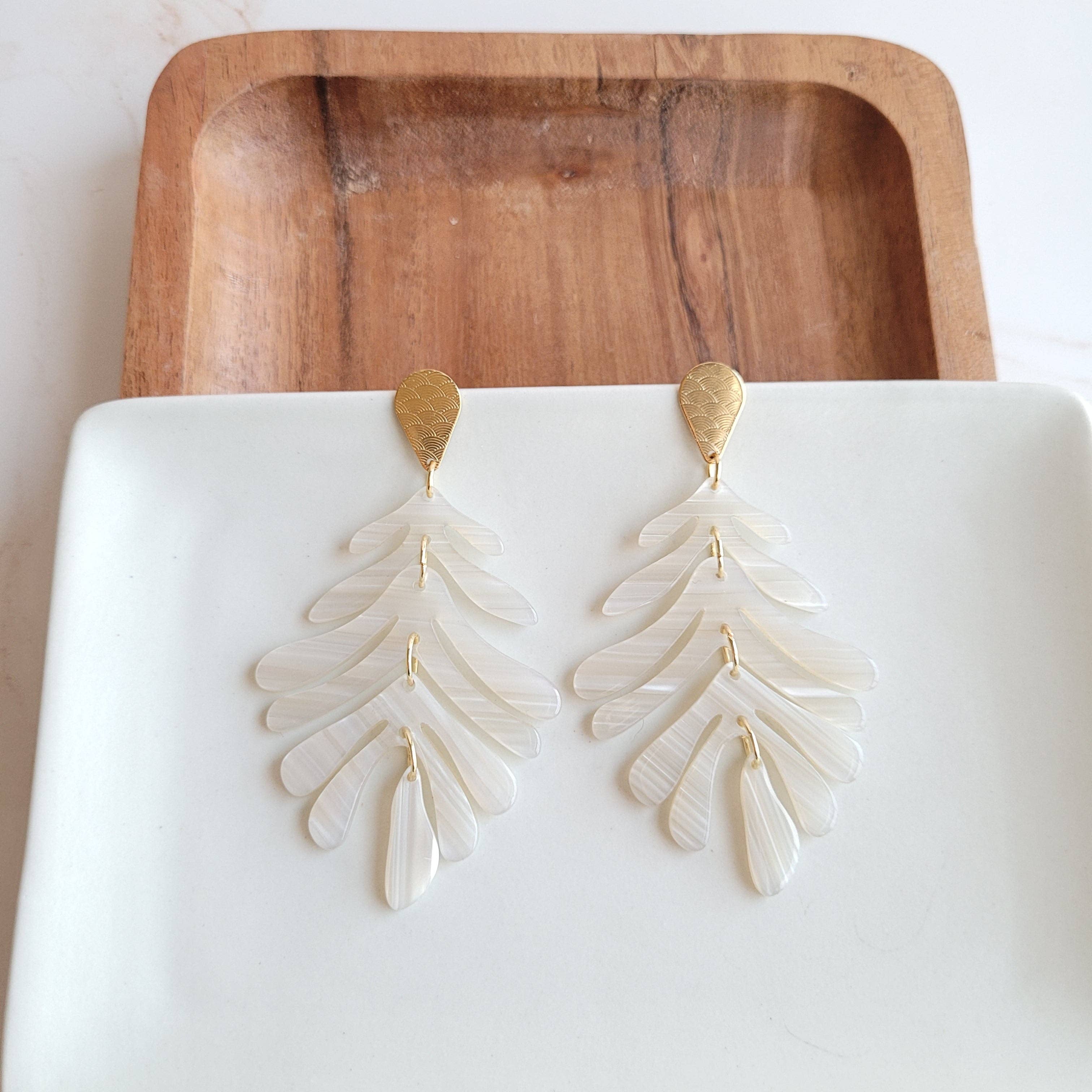 Palm Earrings - Seashell // Jewelry, Resort