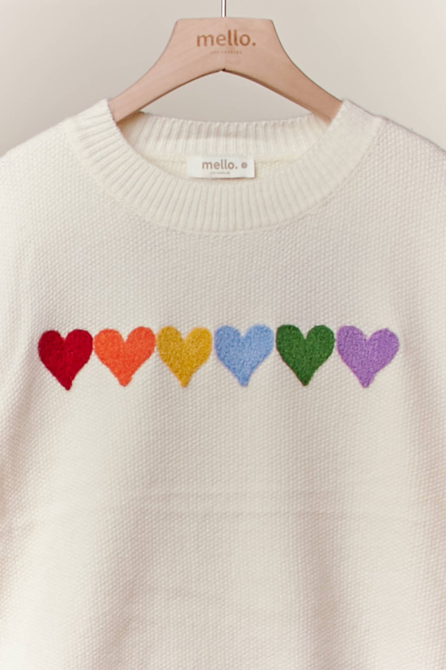 Rainbow Heart Shaped Patch Sweater