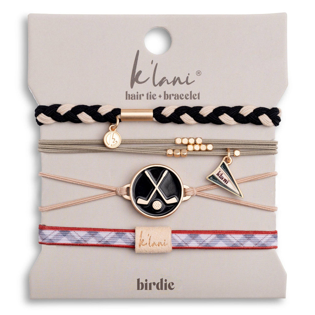 "Birdie" Black & Green Hair Tie Bracelets with Removable Ball Marker