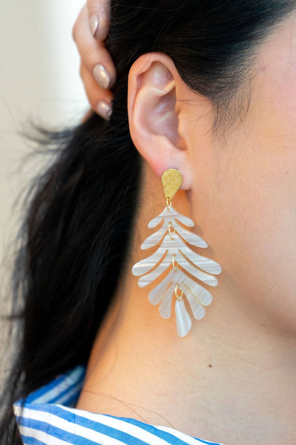 Palm Earrings - Seashell // Jewelry, Resort